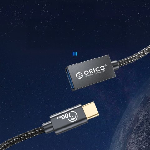 Adapter Orico CAF31 USB-C - USB-A 3.1 Gen 2 10Gbps 30cm OTG - czarny