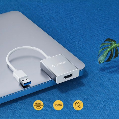 Adapter Orico UTH USB-A 3.0 do HDMI - srebrny