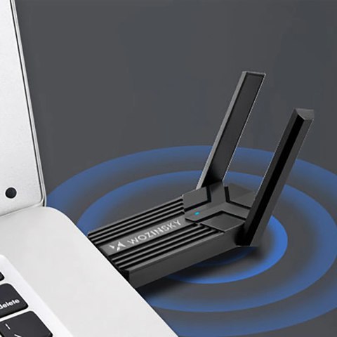 Adapter Wozinsky WAX-1800 dwupasmowy bezprzewodowy USB 3.0 WiFi 6 - czarny