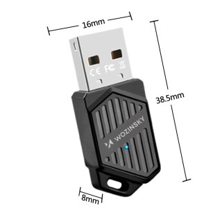 Adapter Wozinsky WAX-900 dwupasmowy USB Wi-Fi 6 z Bluetooth 5.4 - czarny