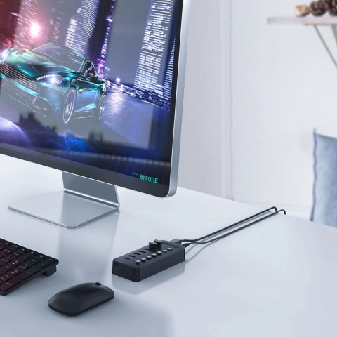 Hub Orico CT2U3-13AB 13x USB-A 3.0 z włącznikami - czarny