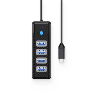 Hub Orico PW4U-C3 USB-C / 4x USB-A 3.0 - czarny