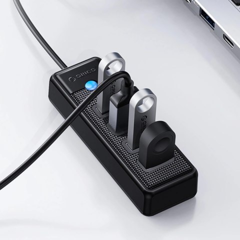 Hub Orico PW4U-U3 USB-A / 4x USB-A 3.0 - czarny