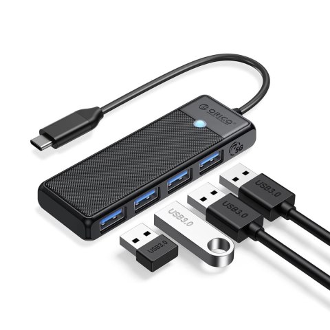 Hub USB Orico PAPW4A-C3 4-portowy 4x USB-A 3.0 0,15 m - czarny