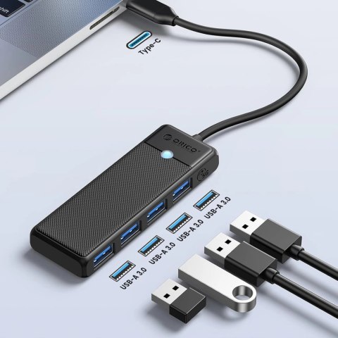 Hub USB Orico PAPW4A-C3 4-portowy 4x USB-A 3.0 0,15 m - czarny