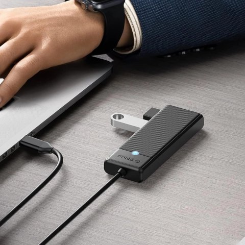 Hub USB Orico PAPW4A-C3 4-portowy 4x USB-A 3.0 0,15 m - czarny