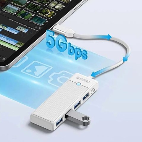 Hub USB Orico PAPW4A-C3 4-portowy 4x USB-A 3.0 1,8 m - biały