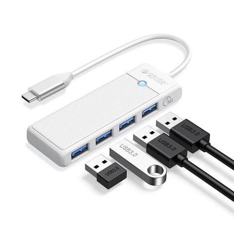 Hub USB Orico PAPW4A-C3 4-portowy 4x USB-A 3.0 1 m - biały