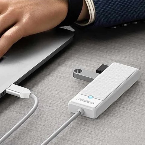 Hub USB Orico PAPW4A-C3 4-portowy 4x USB-A 3.0 1 m - biały