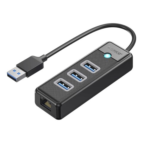 Hub USB Orico PW3UR25-U3 4-portowy 3x USB-A 3.0 1x RJ45 2.5G Ethernet 1,8 m - czarny