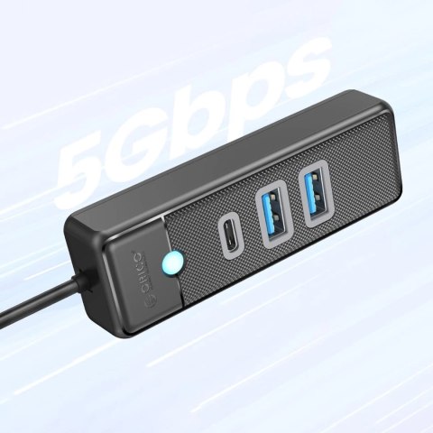 Hub USB Orico PWC2U-U3 3-portowy 2x USB-A 3.0 1x USB-C 3.0 1 m - czarny