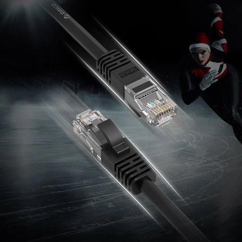 Kabel sieciowy Ethernet Orico PUG-C6 CAT6 1000Mbps RJ45 internetowy LAN okrągły 1 m - czarny