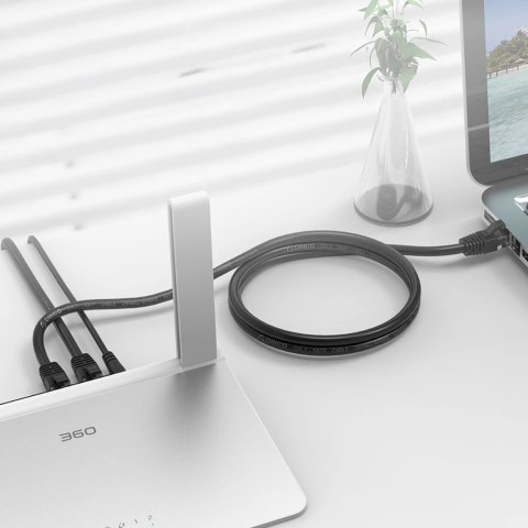 Kabel sieciowy Ethernet Orico PUG-C6 CAT6 1000Mbps RJ45 internetowy LAN okrągły 2 m - czarny
