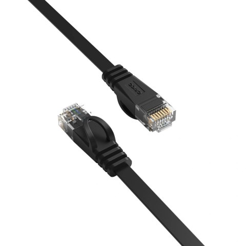 Kabel sieciowy Ethernet Orico PUG-C6B CAT6 1000Mbps RJ45 internetowy LAN płaski 2 m - czarny