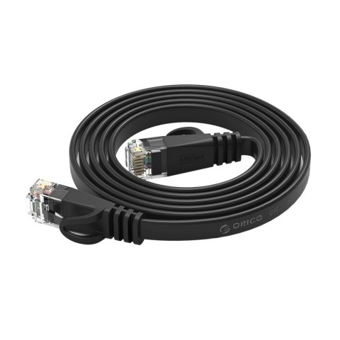 Kabel sieciowy Ethernet Orico PUG-C6B CAT6 1000Mbps RJ45 internetowy LAN płaski 20 m - czarny
