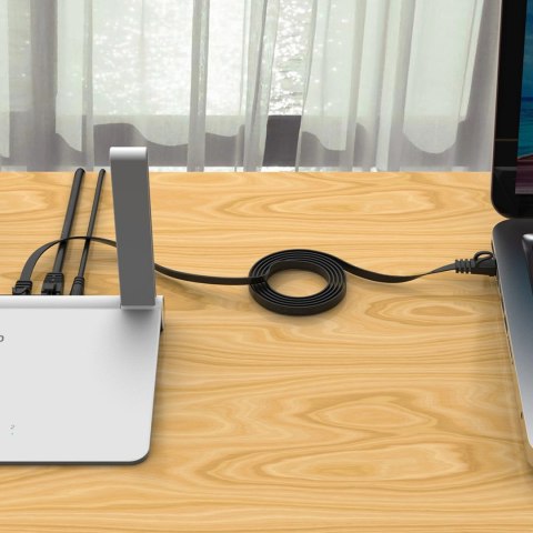 Kabel sieciowy Ethernet Orico PUG-C6B CAT6 1000Mbps RJ45 internetowy LAN płaski 20 m - czarny