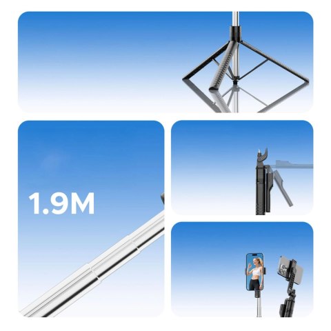 Selfie stick Orico SPM190 tripod 1/4" na telefon kamerę aparat z obrotem 360 stopni Bluetooth 5.2 - czarny