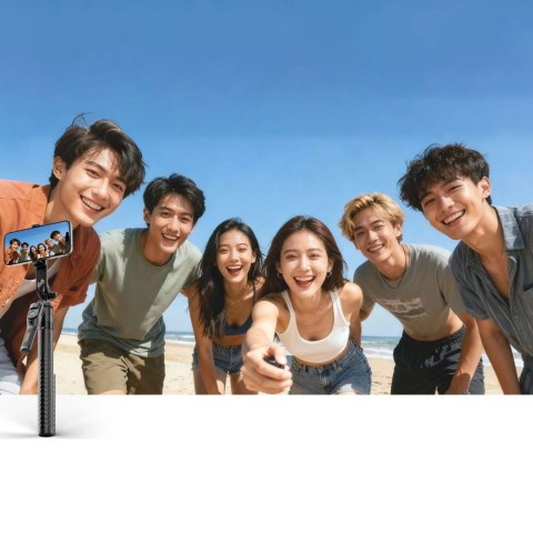 Selfie stick Orico SPM190 tripod 1/4" na telefon kamerę aparat z obrotem 360 stopni Bluetooth 5.2 - czarny