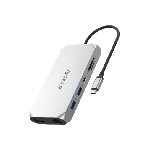 Stacja dokująca USB-C Orico XCR 12w1 2x USB-A 3.1 1x USB-A 2.0 1x USB-C PD 100 W 1x USB-C 3.1 2x HDMI 2.0 4K 60 Hz 1x DisplayPor