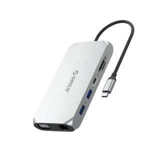 Stacja dokująca USB-C Orico XCR 12w1 3x USB-A 3.1 1x USB-A 2.0 1x USB-C PD 100 W 1x USB-C 3.1 1x HDMI 1.4 4K 30 Hz 1x VGA 1080p 