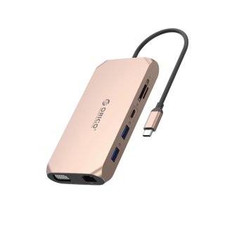 Stacja dokująca USB-C Orico XCR 12w1 3x USB-A 3.1 1x USB-A 2.0 1x USB-C PD 100 W 1x USB-C 3.1 1x HDMI 1.4 4K 30 Hz 1x VGA 1080p 