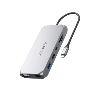 Stacja dokująca USB-C Orico XCR 12w1 3x USB-A 3.1 1x USB-A 2.0 1x USB-C PD 100 W 1x USB-C 3.1 1x HDMI 1.4 4K 30 Hz 1x VGA 1080p 
