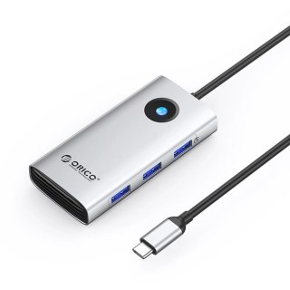 Stacja dokująca USB-C Orico PW11 6w1 3x USB-A 3.0 1x USB-C 3.0 1x USB-C PD 100 W 1x HDMI 4K 30Hz - srebrna