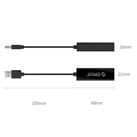 Zewnętrzna karta sieciowa Orico UTJ-U3 1 Gigabit USB-A 3.0 - czarna