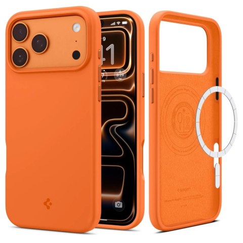 Etui Spigen Silicone Fit Mag MagSafe na iPhone 17 Pro Max - pomarańczowe