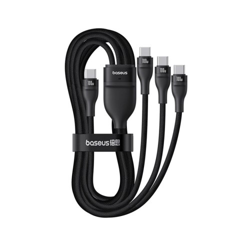 Kabel Baseus Flash Series 3 100W 3w1 USB-C - 3xUSB-C 1,5m - czarny
