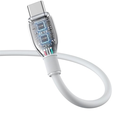 Kabel Baseus Pudding 100W USB-A - USB-C 1,2m - biały
