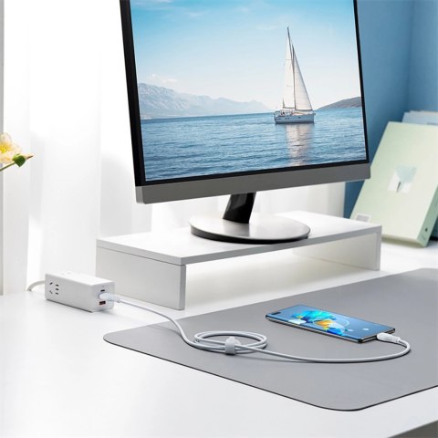 Kabel Baseus Pudding 100W USB-A - USB-C 1,2m - biały