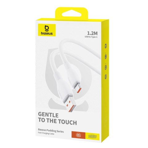 Kabel Baseus Pudding 100W USB-A - USB-C 1,2m - biały