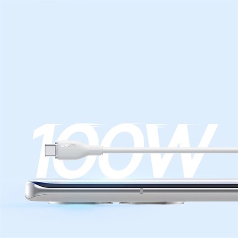 Kabel Baseus Pudding 100W USB-A - USB-C 1,2m - biały