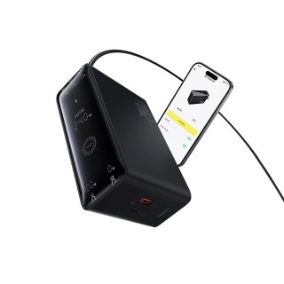 Ładowarka sieciowa Baseus Digital GaN 3xUSB-C 1xUSB-A 240W z kablem zasilającym - czarna