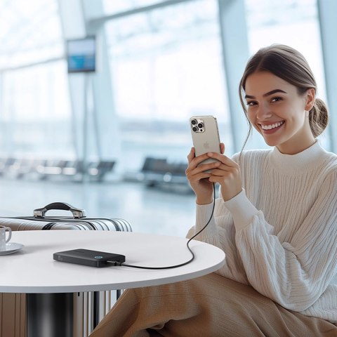 Powerbank Baseus EnerFill FP11 10000mAh 15W (z czarnym kablem Simple USB-C - USB-C 20V/3A 30cm) - czarny