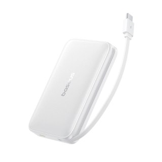 Powerbank Baseus PicoGo 10000mAh 27W Qi2 kompatybilny z MagSafe z wbudowanym kablem USB-C - biały