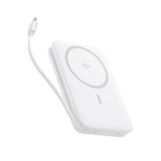 Powerbank Baseus PicoGo 10000mAh 27W Qi2 kompatybilny z MagSafe z wbudowanym kablem USB-C - biały