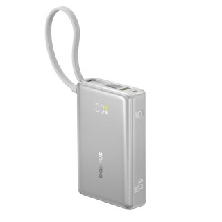 Powerbank Baseus PicoGo 10000mAh 45W z wyświetlaczem cyfrowym z wbudowanym kablem USB-C - tytanowy