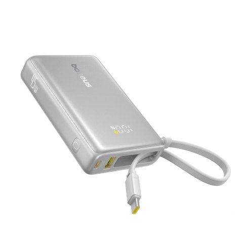 Powerbank Baseus PicoGo 10000mAh 45W z wyświetlaczem cyfrowym z wbudowanym kablem USB-C - tytanowy