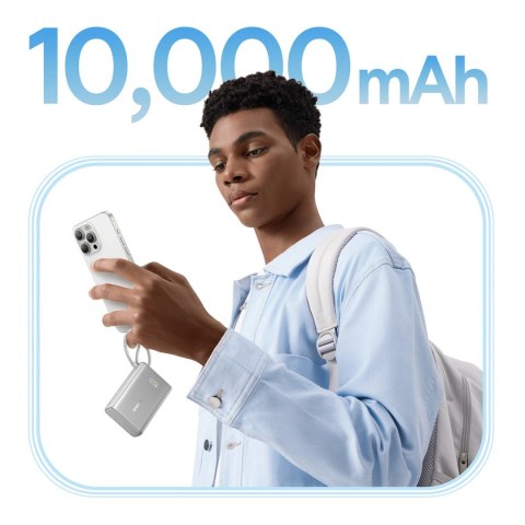 Powerbank Baseus PicoGo 10000mAh 45W z wyświetlaczem cyfrowym z wbudowanym kablem USB-C - tytanowy