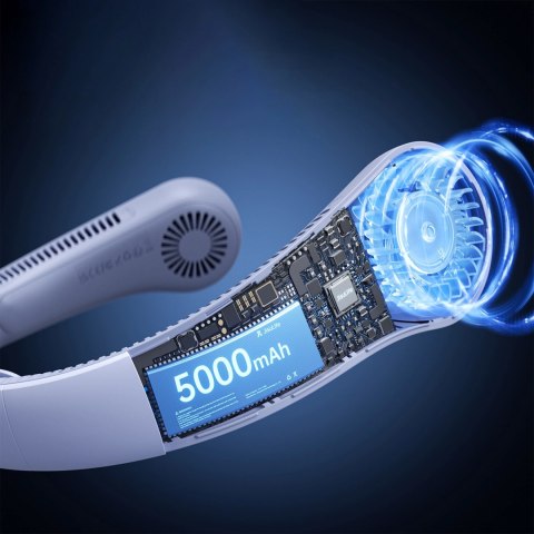 Wentylator Jisulife Neck Fan 4 5000mAh na szyję przenośny wiatraczek USB - jasnoniebieski