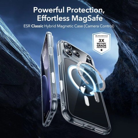 Zestaw ESR Classic Hybrid MagSafe + Szkło hartowane na iPhone 17 Pro - przezroczyste