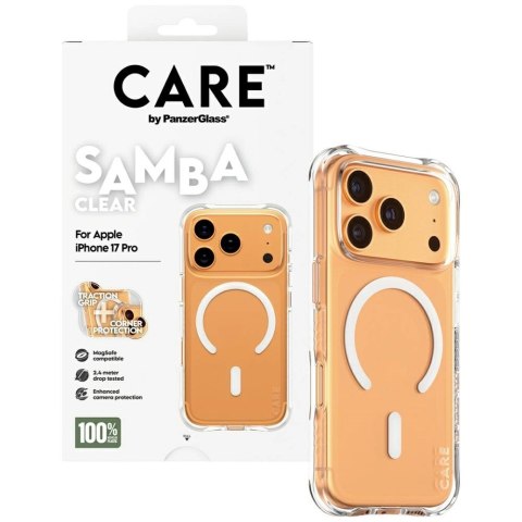 Etui CARE by PanzerGlass Fashionable Samba w. White MagSafe na iPhone 17 Pro - przezroczyste