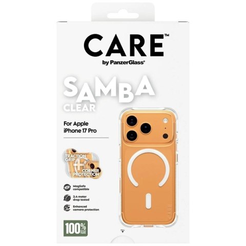 Etui CARE by PanzerGlass Fashionable Samba w. White MagSafe na iPhone 17 Pro - przezroczyste