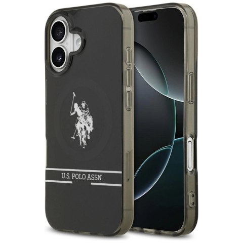 Etui US Polo DH and Bottom Stripe Logo MagSafe na iPhone 17 - czarne