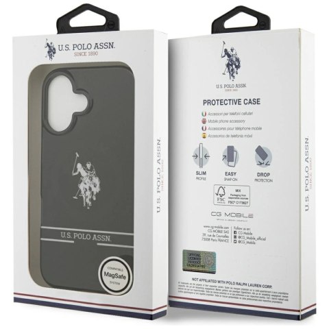 Etui US Polo DH and Bottom Stripe Logo MagSafe na iPhone 17 - czarne