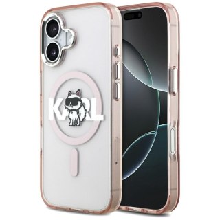 Karl Lagerfeld nakładka do iPhone 17 6,1" IML Choupette Sketch Logo MagSafe różowa
