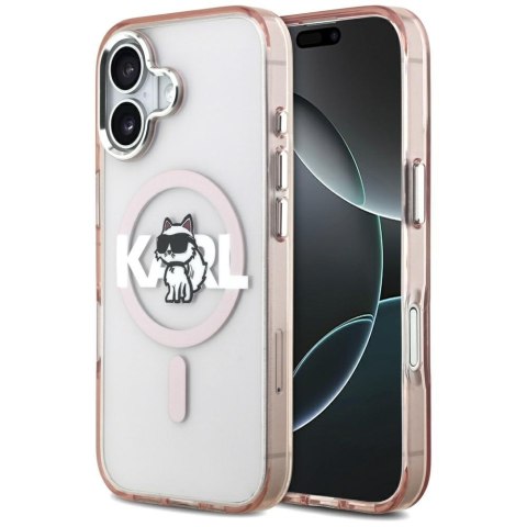 Karl Lagerfeld nakładka do iPhone 17 6,1" IML Choupette Sketch Logo MagSafe różowa