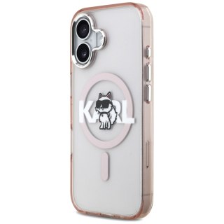Karl Lagerfeld nakładka do iPhone 17 6,1" IML Choupette Sketch Logo MagSafe różowa